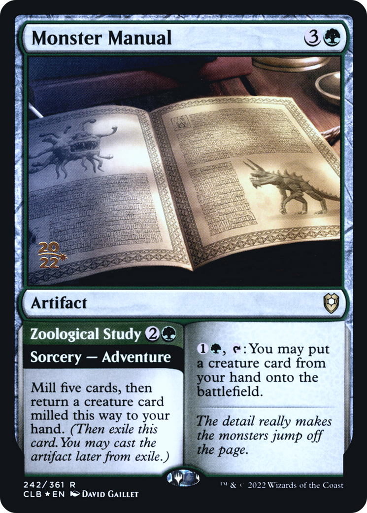 Image of Monster Manual // Zoological Study [Commander Legends: Battle for Baldur's Gate Prerelease Promos]