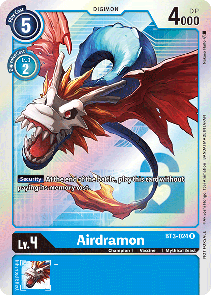 Image of Airdramon [BT3-024] (Buy-A-Box Promo) [Release Special Booster Ver.1.5 Promos]