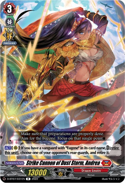 Image of Strike Cannon of Dust Storm, Andrea (D-BT07/031EN) [Raging Flames Against Emerald Storm]