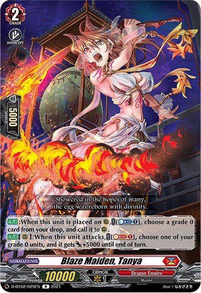 Image of Blaze Maiden, Tanya (D-BT02/029EN) [A Brush with the Legends]