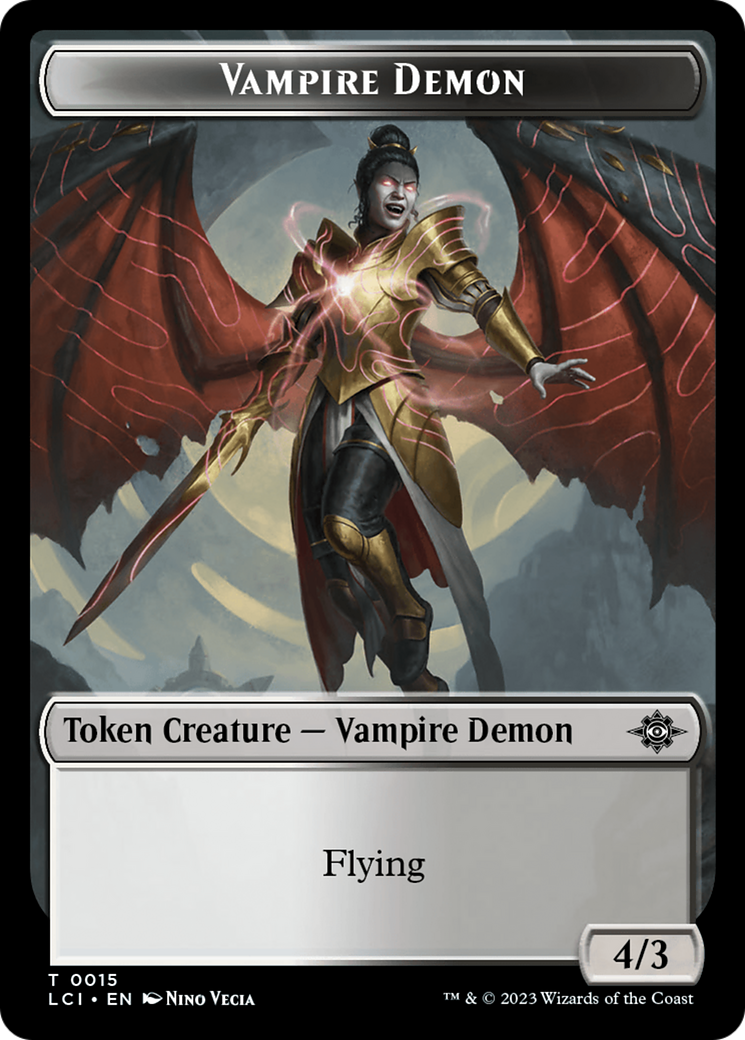 Image of Vampire (0006) // Vampire Demon Double-Sided Token [The Lost Caverns of Ixalan Commander Tokens]