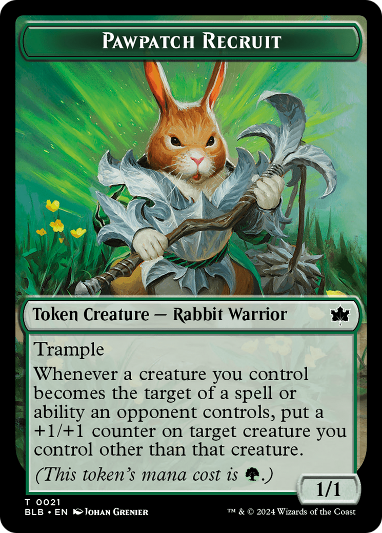 Image of Food // Pawpatch Recruit Double-Sided Token [Bloomburrow Tokens]