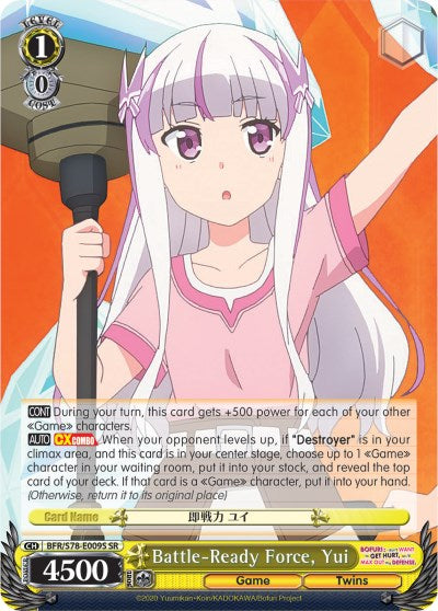 Image of Battle-Ready Force, Yui (BFR/S78-E009S SR) [BOFURI: I Don't Want to Get Hurt, so I'll Max Out My Defense]
