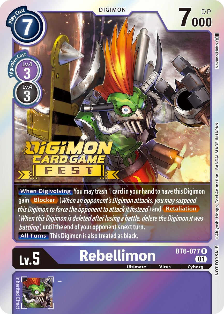 Image of Rebellimon [BT6-077] (Digimon Card Game Fest 2022) [Double Diamond Promos]