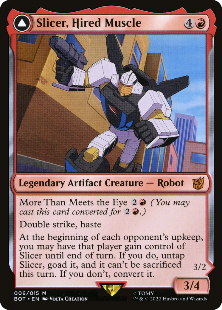 Image of Slicer, Hired Muscle // Slicer, High-Speed Antagonist [Transformers]