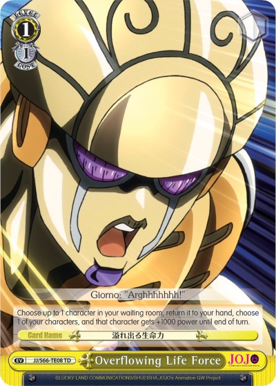 Image of Overflowing Life Force (JJ/S66-TE08 TD) [JoJo's Bizarre Adventure: Golden Wind]