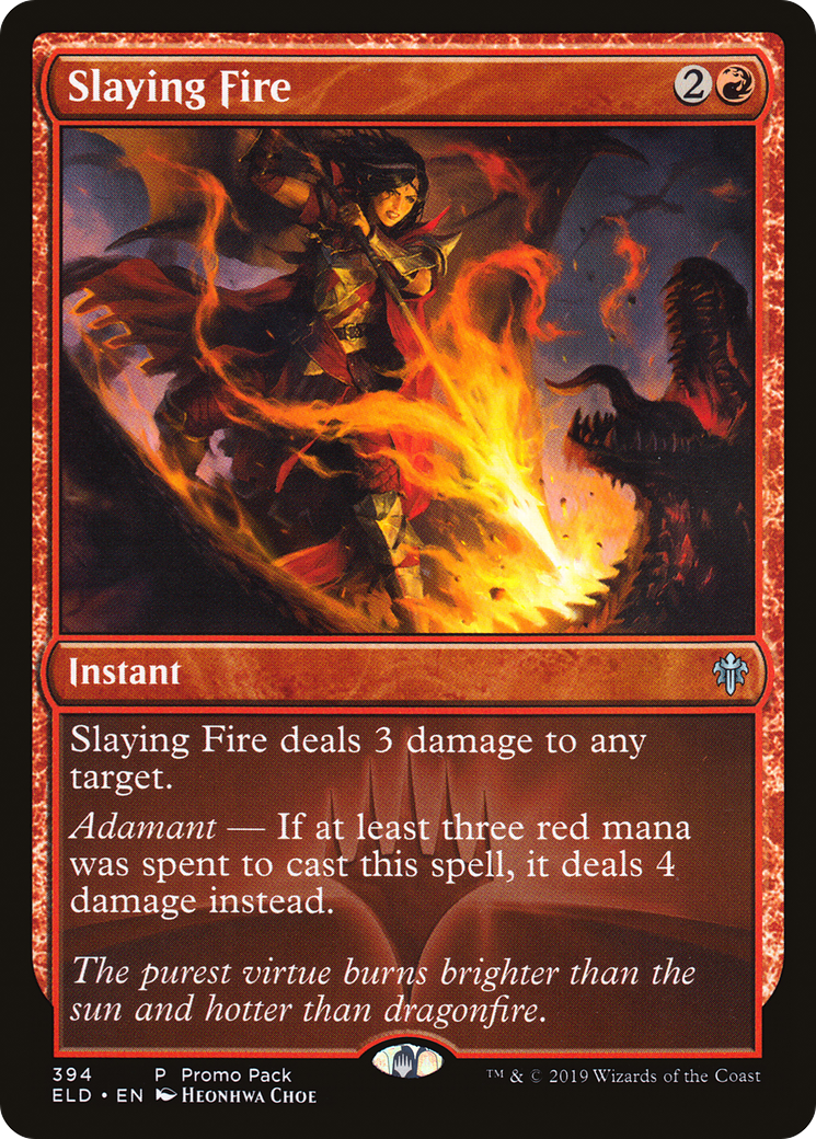 Image of Slaying Fire (Promo Pack) [Throne of Eldraine Promos]