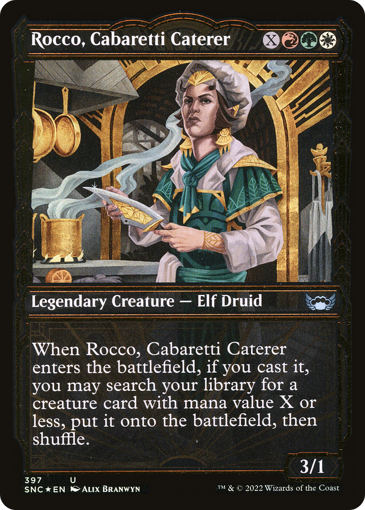 Image of Rocco, Cabaretti Caterer (Showcase Golden Age Gilded Foil) [Streets of New Capenna]
