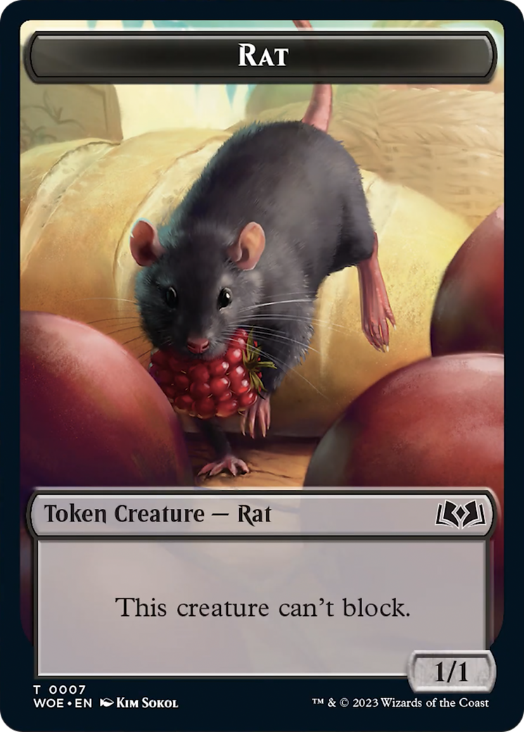 Image of Rat // Food (0012) Double-Sided Token [Wilds of Eldraine Tokens]