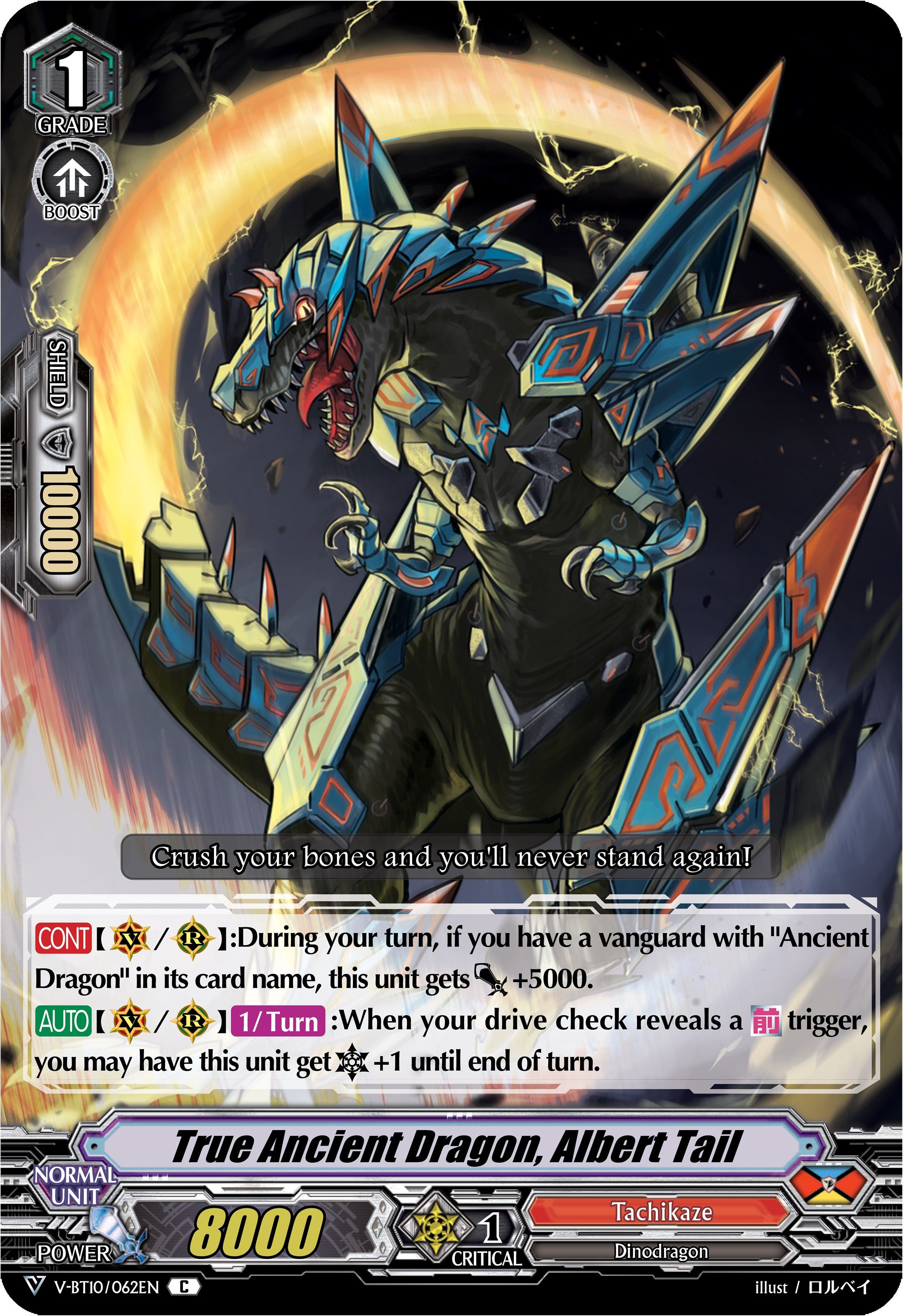 Image of True Ancient Dragon, Albert Tail (V-BT10/062EN) [Phantom Dragon Aeon]