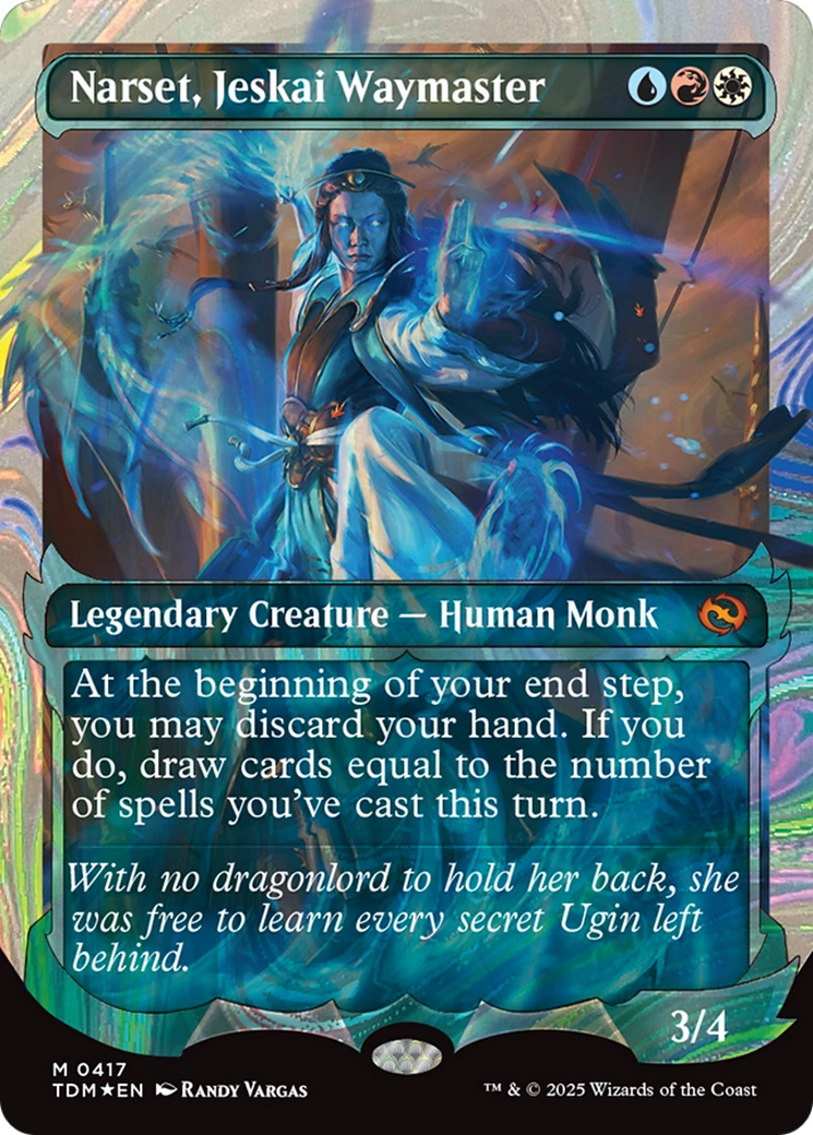 Image of Narset, Jeskai Waymaster (Showcase) (Halo Foil) [Tarkir: Dragonstorm]