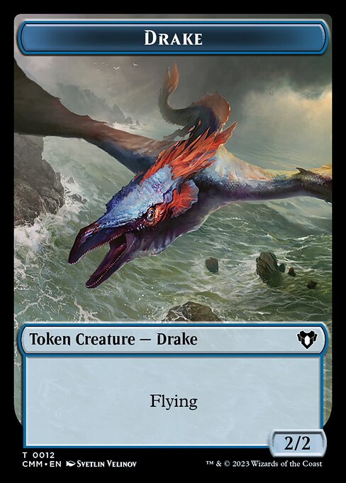 Image of Spirit (0010) // Drake Double-Sided Token [Commander Masters Tokens]