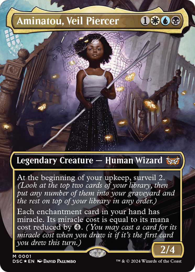 Image of Aminatou, Veil Piercer (Borderless) [Duskmourn: House of Horror Commander]