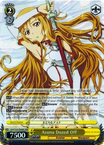 Image of Asuna Dozed Off (SAO/S20-E006R RRR) [Sword Art Online]