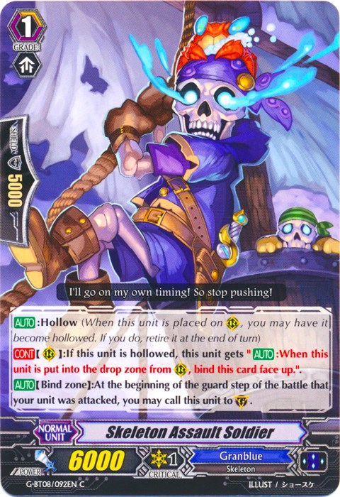 Image of Skeleton Assault Soldier (G-BT08/092EN) [Absolute Judgment]