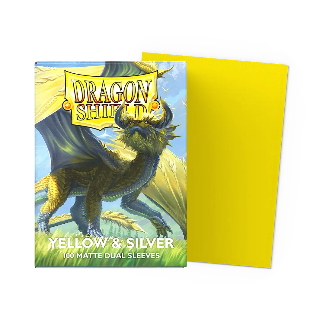 Image of Dragon Shield Sleeves Dual Matte Yellow & Silver 100 ct (Copy)
