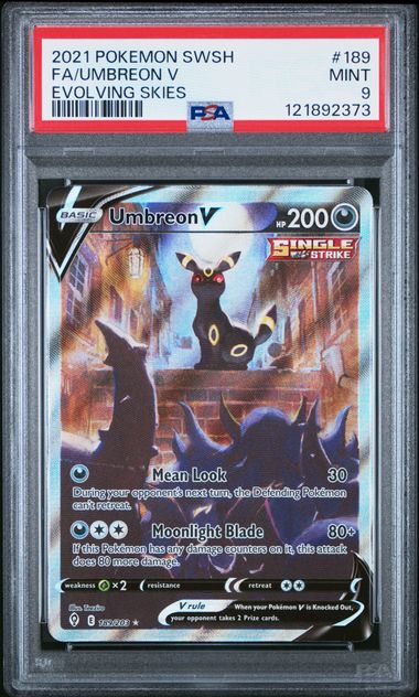 Image of Umbreon V (Sword & Shield: Evolving Skies) 189/203 PSA 9