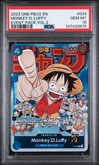 Image of 2023 One Piece Monkey D. Luffy P-033 Event Pack Vol. 2 PSA 10 Gem Mint