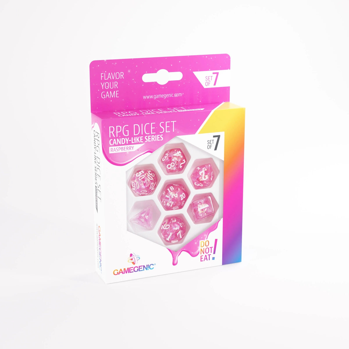 Image of Gamegenic Dice: 7 pc: Candy-like Series: Rasberry
