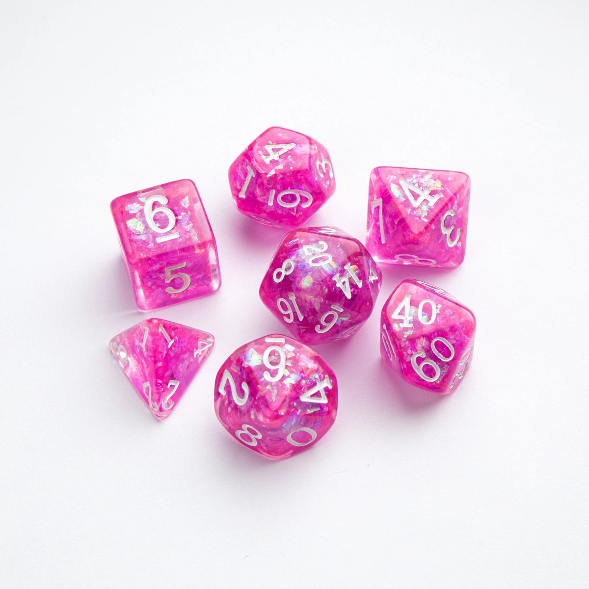 Image of Gamegenic Dice: 7 pc: Candy-like Series: Rasberry