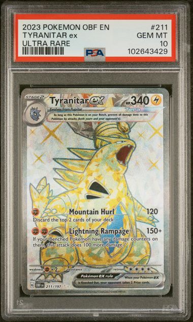 Tyranitar ex – Ultra Rare – PSA 10 (Gem Mint) –