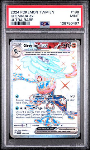 Greninja ex – Ultra Rare – PSA 9 (Mint) – #198/167 – Twilight Masquerade (TWM)