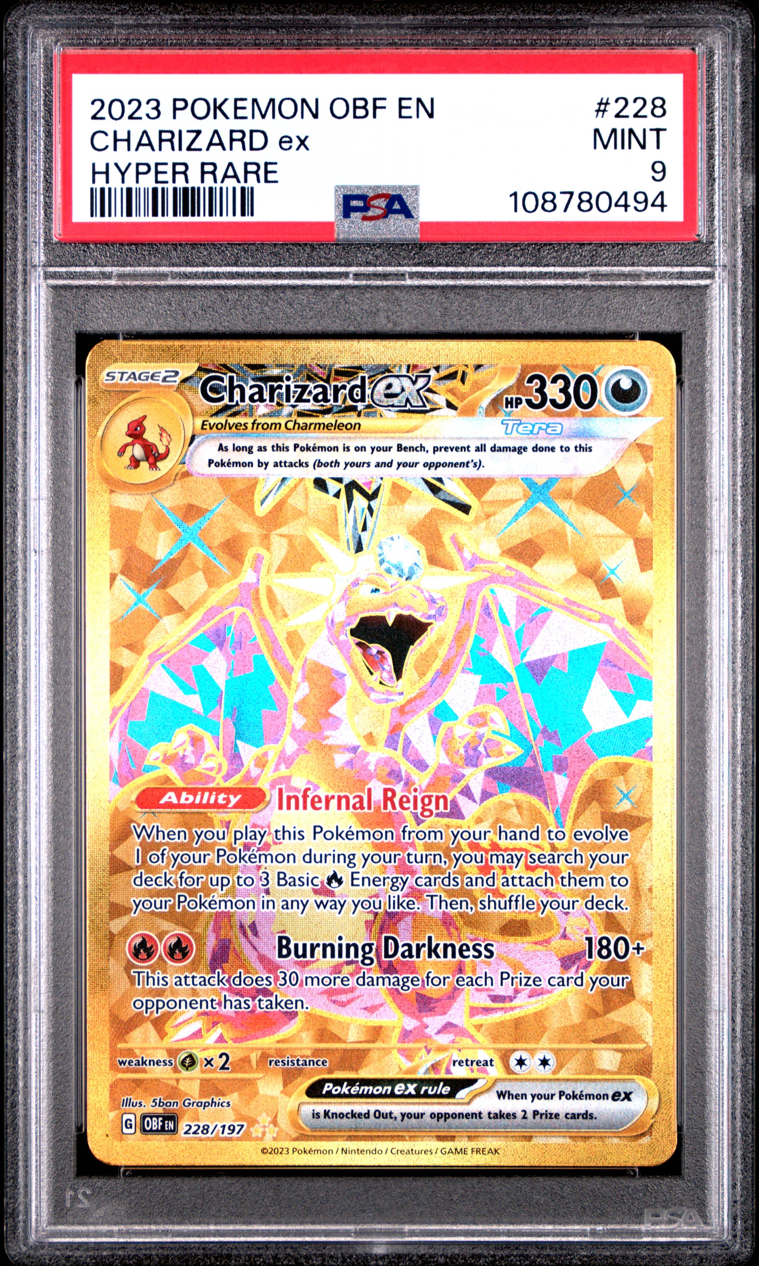Image of Charizard ex – Hyper Rare – PSA 9 (Mint) – #228/197 – Obsidian Flames (OBF)