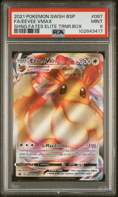 Image of Eevee VMAX – Elite Trainer Box Promo – PSA 9 (Mint) – #SWSH087 – SWSH Black Star Promo (Shining Fates ETB)