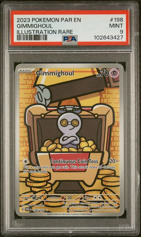 Gimmighoul – Illustration Rare – PSA 9 (Mint) – #198/182 – Paradox Rift (PAR)