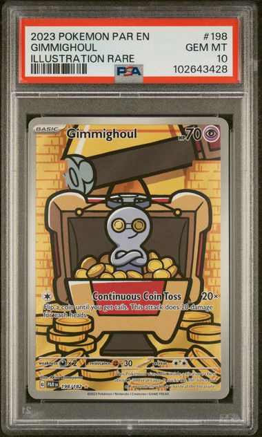 Image of Gimmighoul – Illustration Rare – PSA 10 (Gem Mint) – #198/182 – Paradox Rift (PAR)