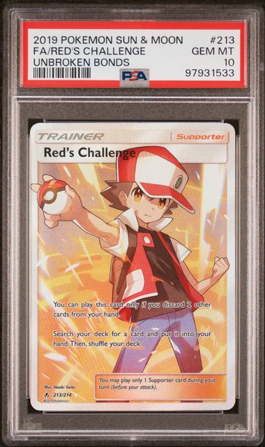 Image of Red's Challenge (Sun & Moon: Unbroken Bonds) 213/214 PSA 10