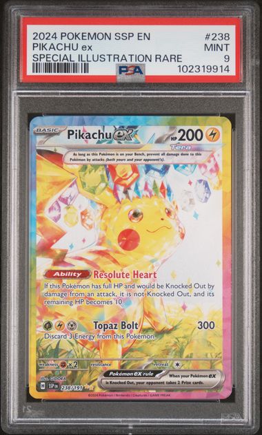 Image of Pikachu ex (Scarlet & Violet: Surging Sparks) 238/191 PSA 9