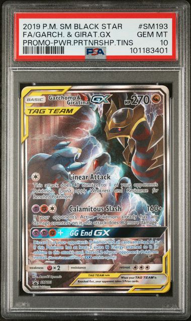 Image of Garchomp & Giratina GX (Sun & Moon: Black Star Promos) SM193 PSA 10