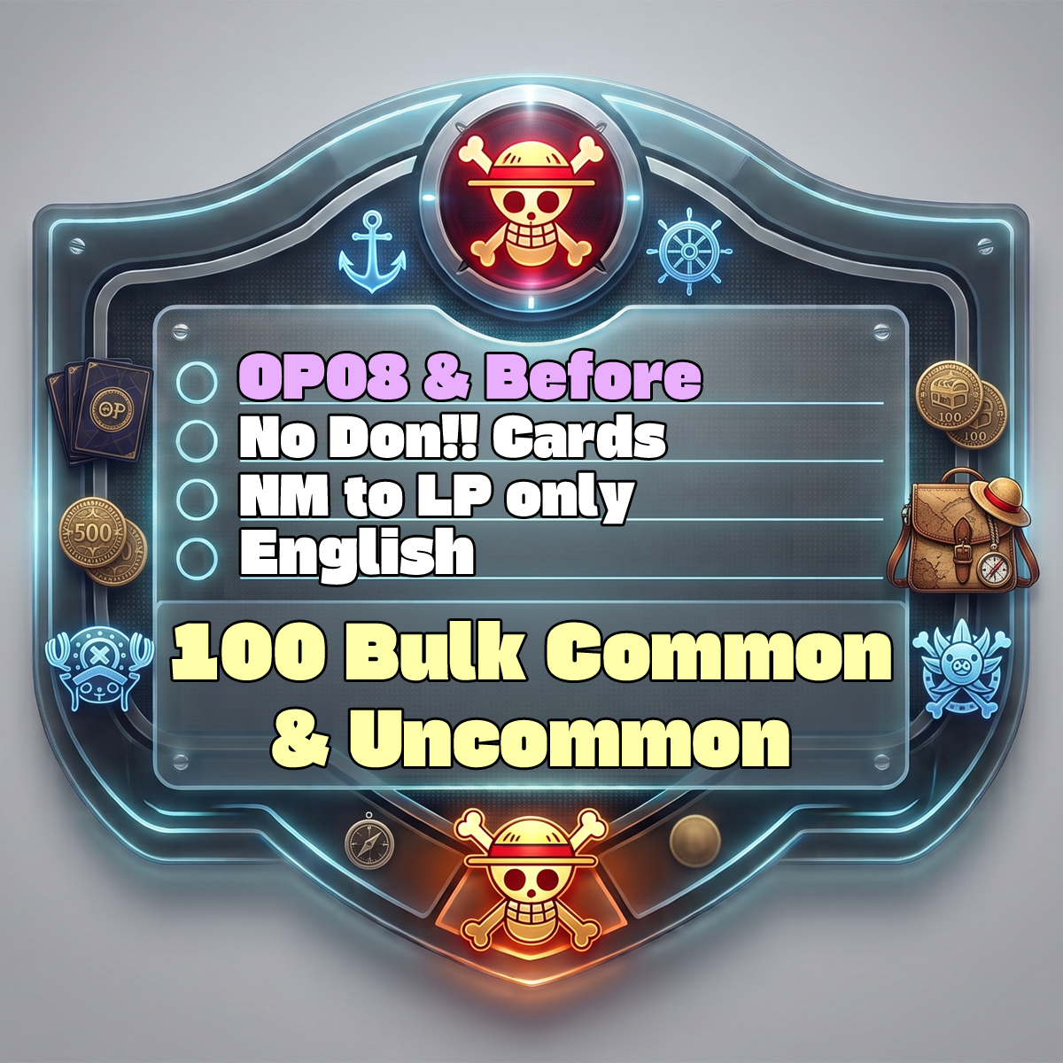 Image of OP - Bulk 100 Common & Uncommon - NM/LP - English (OP08 & Before)