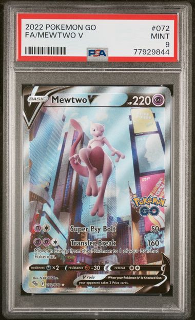 Image of MEWTWO V (POKEMON GO) 072/078 PSA 9