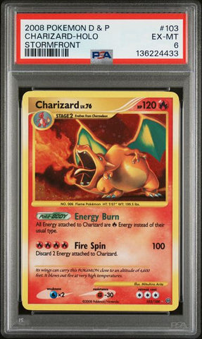 CHARIZARD (DIAMOND & PEARL STORMFRONT) 103/100 2008 PSA 6