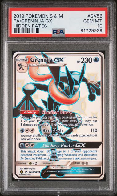 Image of Greninja GX (Sun & Moon: Hidden Fates - Shiny Vault) SV56/SV94 PSA 10