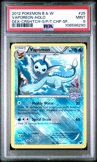 Image of Vaporeon (Black & White: Dark Explorers) (State Province Championship 2013 Promo Staff) 25/108 PSA 9