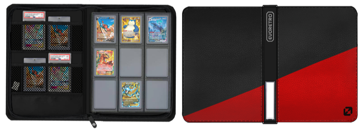 Image of BLACK RED TOPLOADER BINDER 3X3 EVORETRO SHIELD+