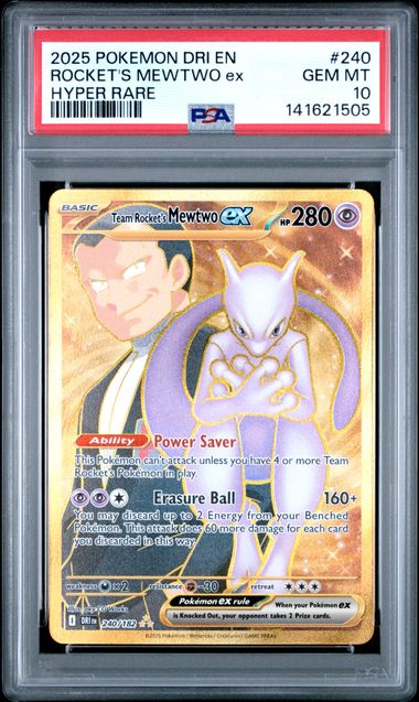 Image of Team Rocket's Mewtwo Ex 240/182 - Destined Rivals PSA 10