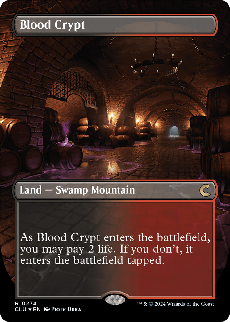 Image of Blood Crypt (Borderless) [Ravnica: Clue Edition]