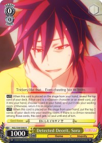 Detected Deceit, Sora (NGL/S58-E005 R) [No Game No Life]