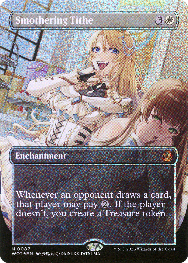 Image of Smothering Tithe (Anime Borderless) (Confetti Foil) [Wilds of Eldraine: Enchanting Tales]