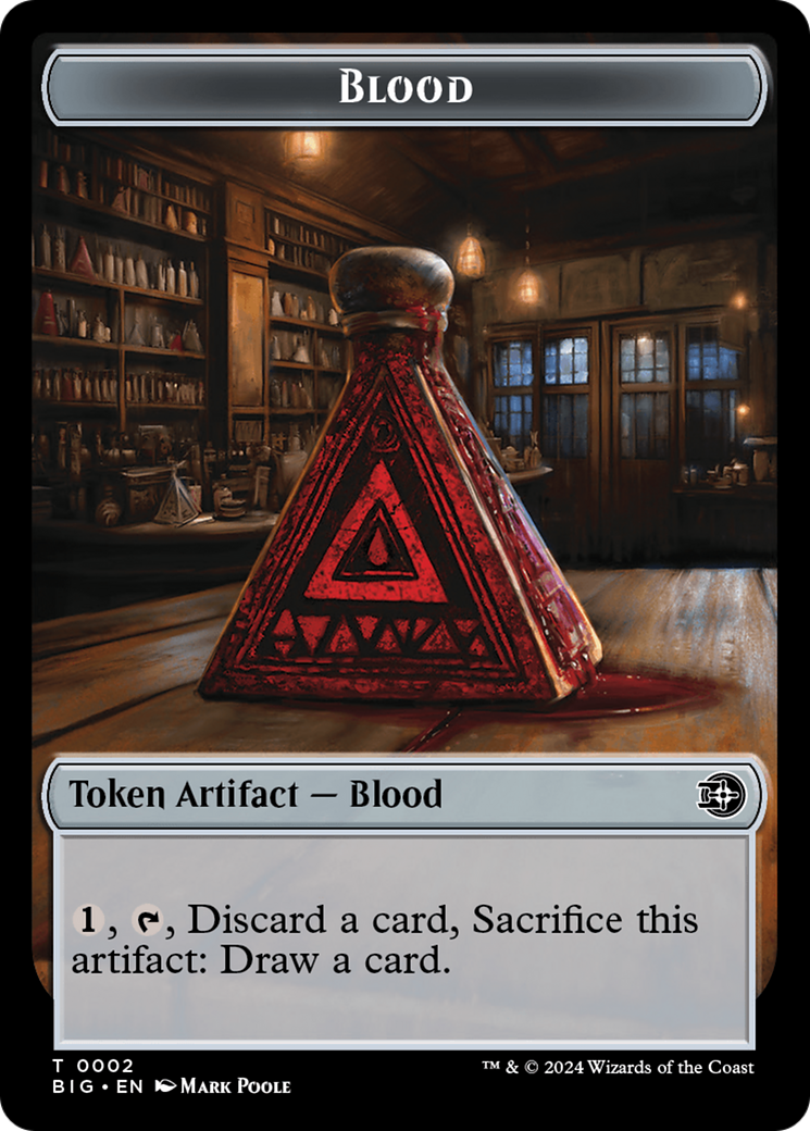 Image of Blood // Plot Double-Sided Token [Outlaws of Thunder Junction: The Big Score Tokens]