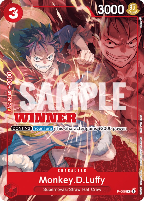 Image of Monkey.D.Luffy (P-006) (Winner Pack Vol. 1) [One Piece Promotion Cards]