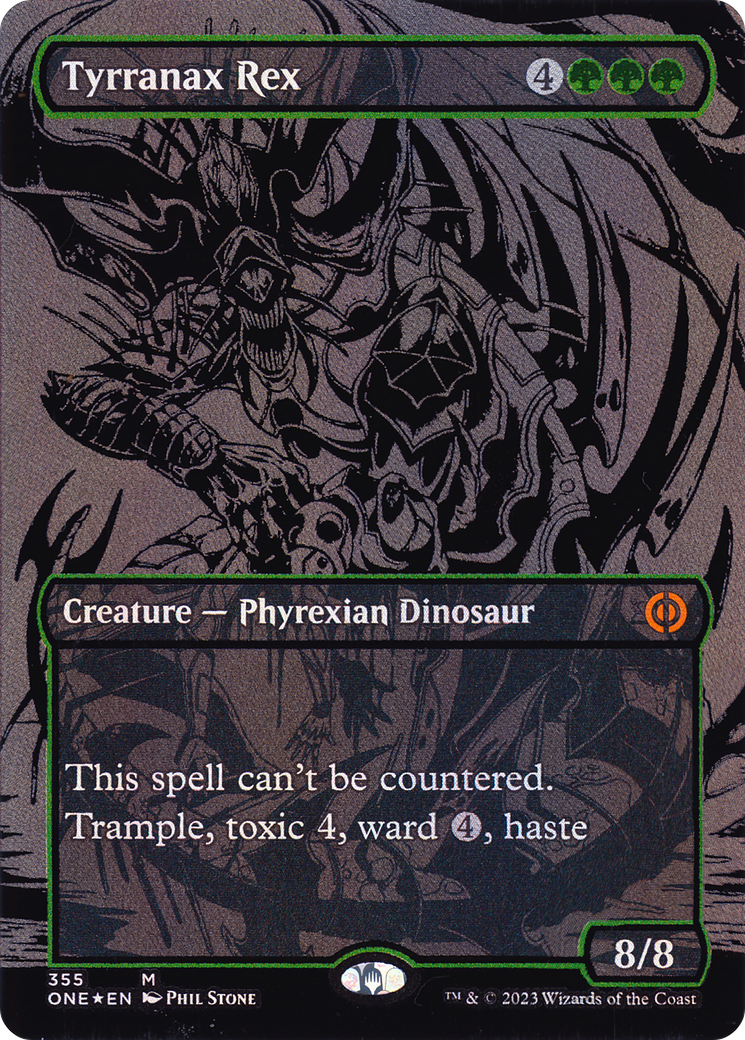 Image of Tyrranax Rex (Oil Slick Raised Foil) [Phyrexia: All Will Be One]