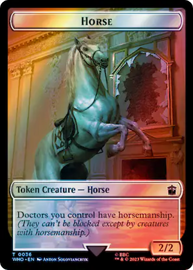 Image of Horse // Food (0057) Double-Sided Token (Surge Foil) [Doctor Who Tokens]