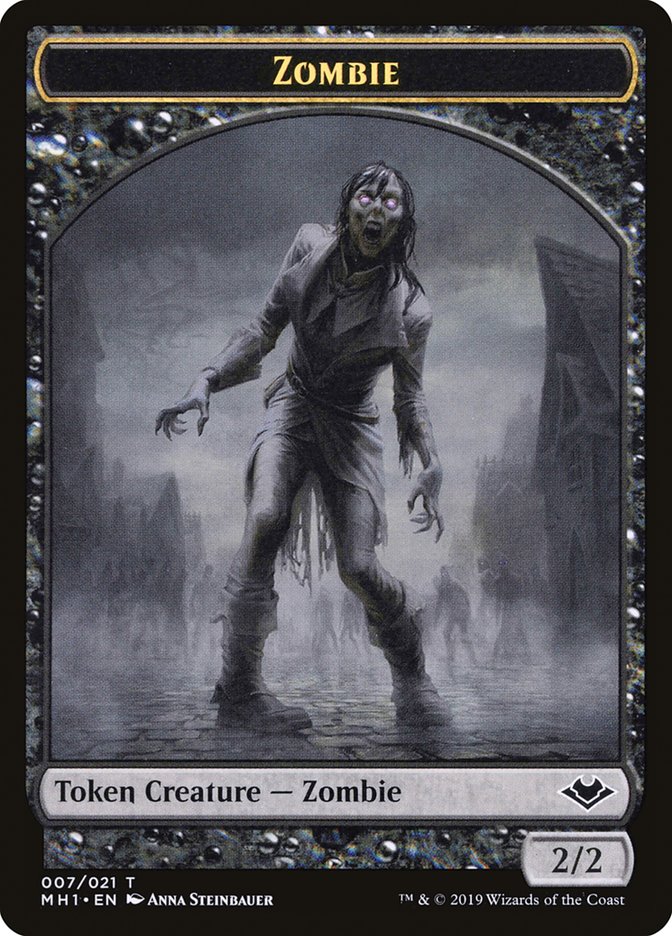 Image of Zombie (007) // Myr (019) Double-Sided Token [Modern Horizons Tokens]
