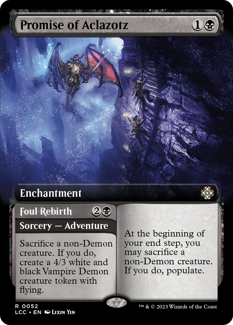 Image of Promise of Aclazotz // Foul Rebirth (Extended Art) [The Lost Caverns of Ixalan Commander]