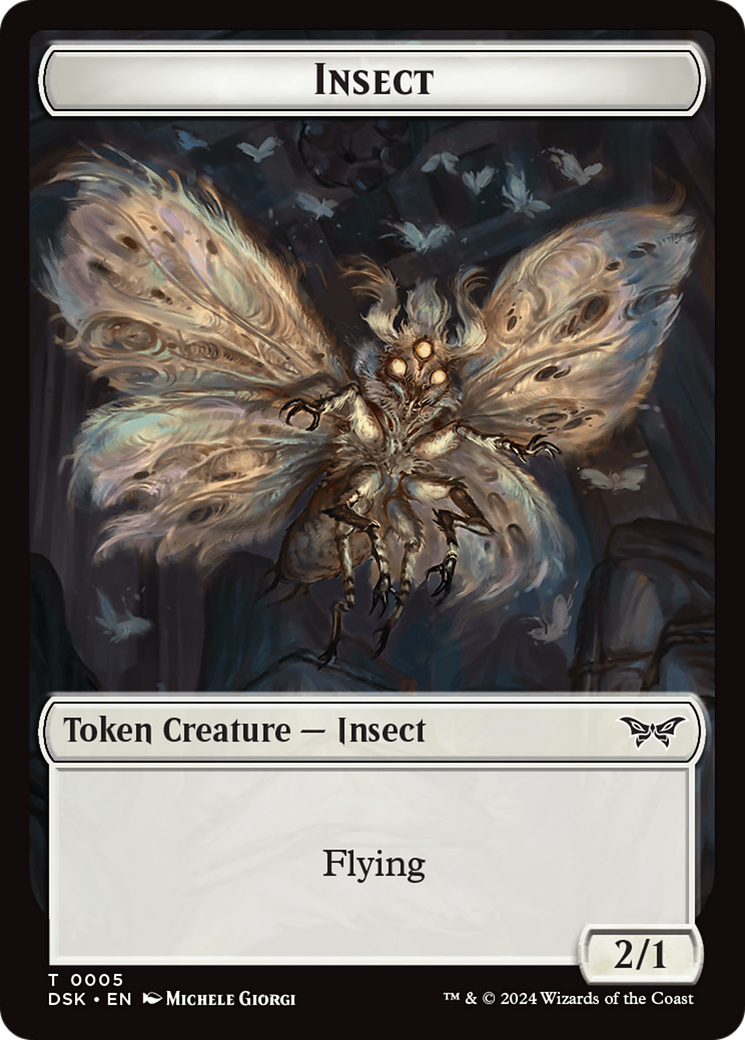 Image of Insect (0005) // Manifest Double-Sided Token [Duskmourn: House of Horror Tokens]